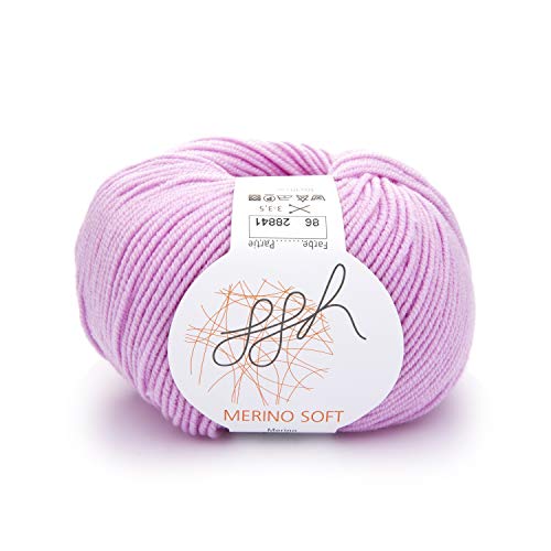 ggh Merino Soft - 100% Schurwolle (Merinowolle - Superwash) - 50g Wolle zum Stricken oder Häkeln/Farbe 086 - Rosa von ggh