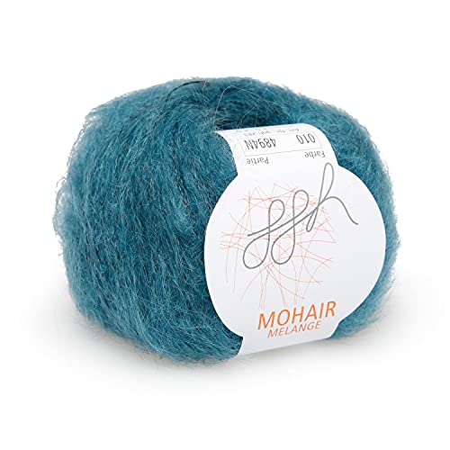 ggh Mohair Melange - Mohairwolle Mischung (Kid-Mohair) - 25g Wolle zum Stricken - Farbe 010 - Türkis von ggh