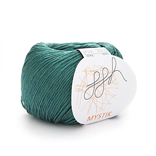 ggh Mystik - Baumwolle und Viskose Mischung mit Glanzeffekt - Wolle zum Stricken oder Häkeln - Farbe 102 - Smaragdgrün ggh Mystik - Baumwolle und Viskose Mischung mit Glanzeffekt - Wolle zum Stricken oder Häkeln - Farbe 102 - Smaragdgrün von ggh