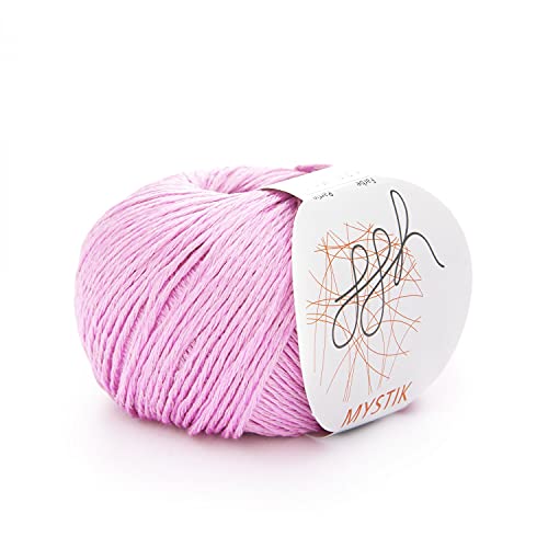 ggh Mystik - Baumwolle und Viskose Mischung mit Glanzeffekt - Wolle zum Stricken oder Häkeln - Farbe 110 - Rosa von ggh