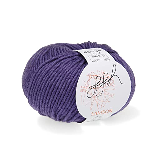ggh Samson - Merino Wolle (mulesing Free) Lauflänge ca. 85m auf 50g - Wolle zum Stricken oder Häkeln - Farbe 069 - Lila von ggh