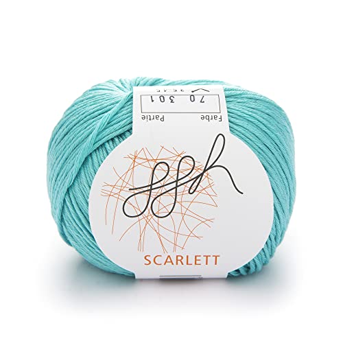 ggh Scarlett - 100% Baumwolle mit leichtem Seidenglanz - Wolle geeignet zum Stricken und Häkeln - Farbe 070 - Mintgrün von ggh