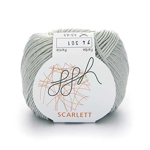 ggh Scarlett - 100% Baumwolle mit leichtem Seidenglanz - Wolle geeignet zum Stricken und Häkeln - Farbe 074 - Kreidegrau von ggh