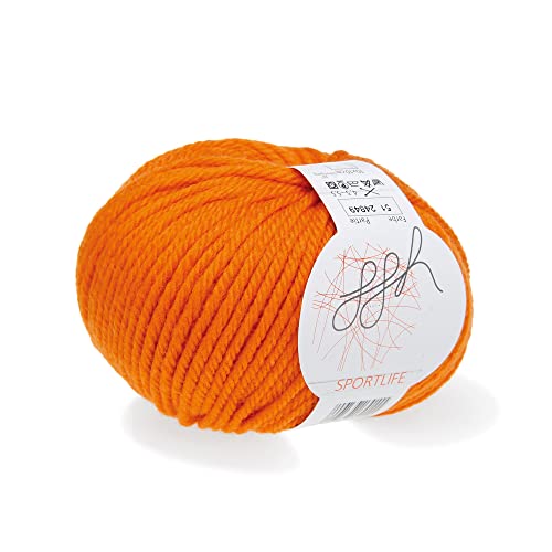 ggh Sportlife - 100% Schurwolle (Superwash - maschinenwaschbar) - Wolle zum Stricken und Häkeln geeignet - Farbe 051 - Kürbis von ggh