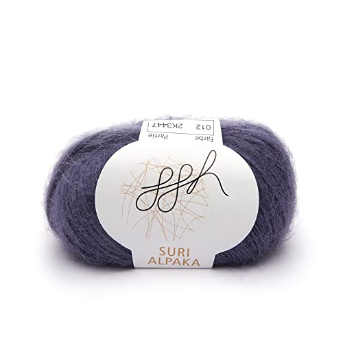 ggh Suri Alpaka - 100% Alpaka Wolle (Suri Alpaka) - Wolle zum Stricken - Farbe 012 - Lavendel von ggh