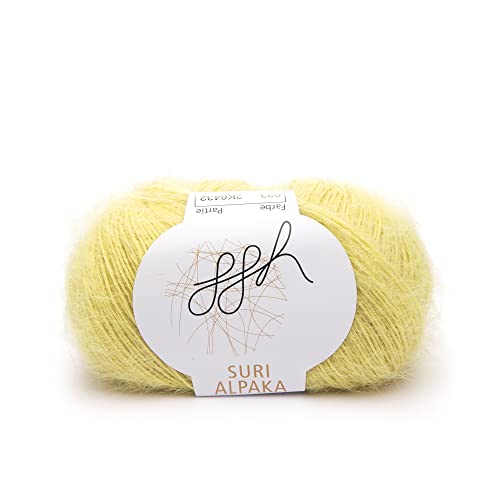 ggh Suri Alpaka - 100% Alpaka Wolle (Suri Alpaka) - Wolle zum Stricken - Farbe 023 - Vanille von ggh