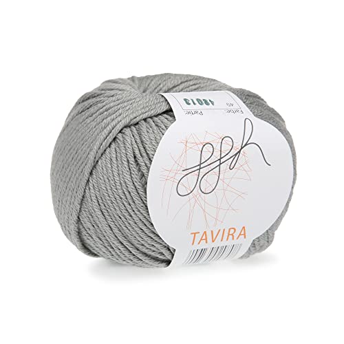 ggh Tavira - 100% Baumwolle - Lauflänge 80m auf 50g - Nadelstärke 4-5 - Wolle zum Stricken oder Häkeln geeignet - Farbe 049 - Helles Khaki von ggh