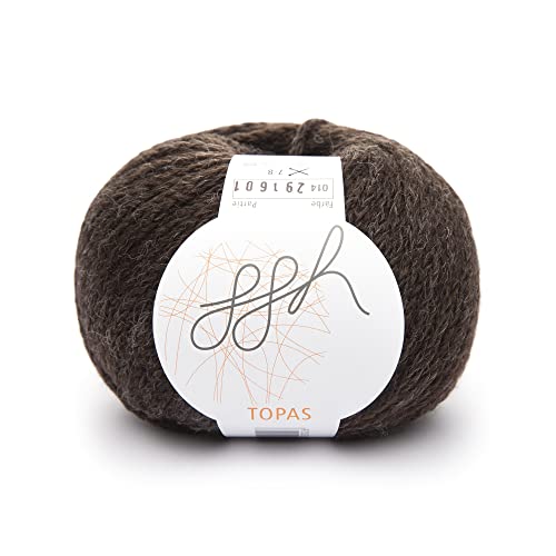 ggh Topas - Schurwolle, Alpaka Mischung - Wolle zum Stricken oder Häkeln - Farbe 014 - Zartbitterschokolade von ggh