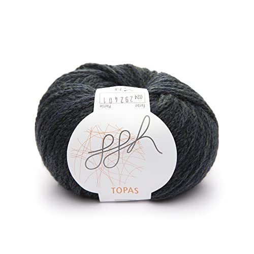 ggh Topas - Schurwolle, Alpaka Mischung - Wolle zum Stricken oder Häkeln - Farbe 024 - Dunkles Glasgrün von ggh