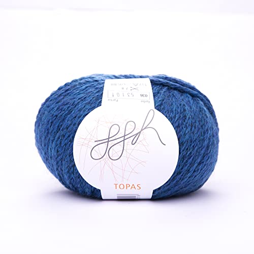 ggh Topas - Schurwolle, Alpaka Mischung - Wolle zum Stricken oder Häkeln - Farbe 036 - Kobaltblau von ggh