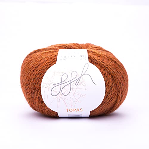 ggh Topas - Schurwolle, Alpaka Mischung - Wolle zum Stricken oder Häkeln - Farbe 039 - Kupferorange von ggh