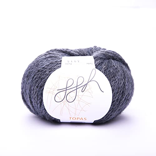 ggh Topas - Schurwolle, Alpaka Mischung - Wolle zum Stricken oder Häkeln - Farbe 044 - Dunkelgrau von ggh