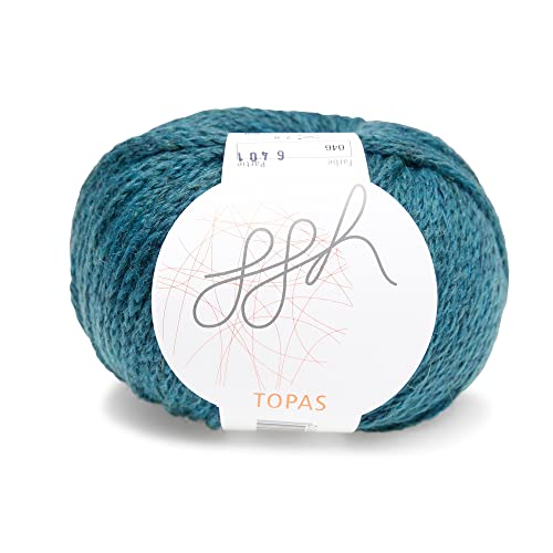 ggh Topas - Schurwolle, Alpaka Mischung - Wolle zum Stricken oder Häkeln - Farbe 046 - Türkis von ggh