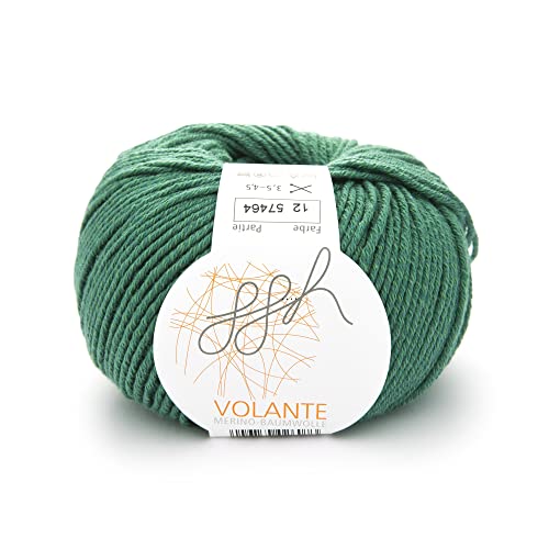 ggh Volante - Merinowolle mit Baumwolle - 50g Wolle zum Stricken oder Häkeln - Farbe 012 - Grün ggh Volante - Merinowolle mit Baumwolle - 50g Wolle zum Stricken oder Häkeln - Farbe 012 - Grün von ggh