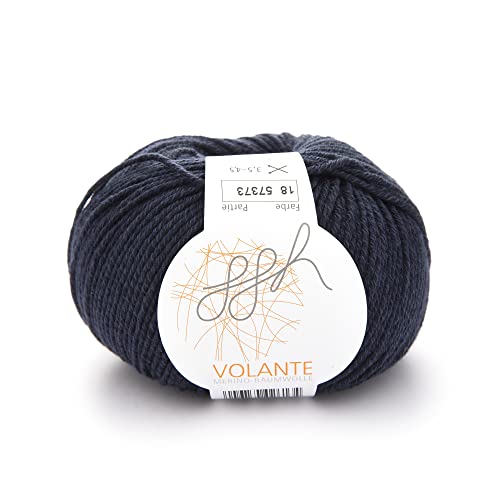 ggh Volante - Merinowolle mit Baumwolle - 50g Wolle zum Stricken oder Häkeln - Farbe 018 - Marine ggh Volante - Merinowolle mit Baumwolle - 50g Wolle zum Stricken oder Häkeln - Farbe 018 - Marine von ggh