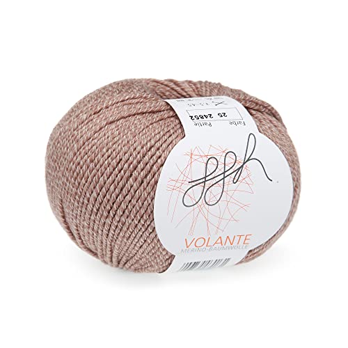 ggh Volante - Merinowolle mit Baumwolle - 50g Wolle zum Stricken oder Häkeln - Farbe 025 - Beige von ggh