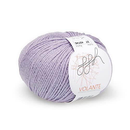 ggh Volante - Merinowolle mit Baumwolle - 50g Wolle zum Stricken oder Häkeln - Farbe 027 - Pastell Flieder ggh Volante - Merinowolle mit Baumwolle - 50g Wolle zum Stricken oder Häkeln - Farbe 027 - Pastell Flieder von ggh