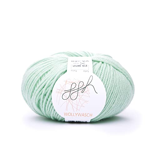 ggh Wollywasch - 100% Schurwolle (Superwash) - Wolle zum Stricken oder Häkeln - Lauflänge 125m auf 50g - Farbe 219 - Helles Mint von ggh