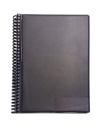 ggm® Marschmappen/Notenmappe - 14,0 x 19,0 cm (B/H) Folientaschenformat, Hochformat, mit 15 Klarsichttaschen,Farbe. schwarz, original, Made in Germany von ggm