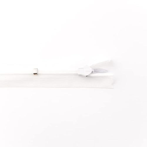 ggm 5 Reißverschlüsse 60 cm, nahtverdeckt, verstellbar - Weiß von ggm