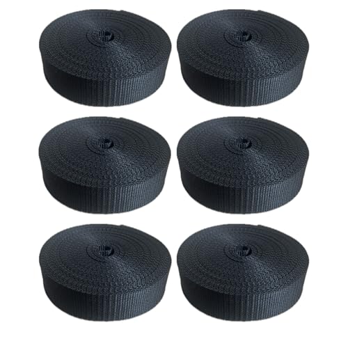 ggm Gurtband Polypropylene, schwarz UV beständig Länge: 30m (6x5m) Breite: (schwarz, 20mm) von ggm
