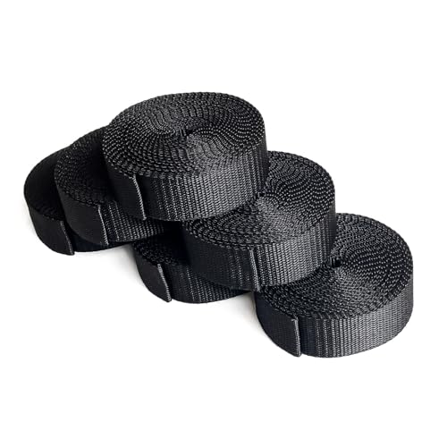 ggm Gurtband Polypropylene, schwarz UV beständig Länge: 30m (6x5m) Breite: (schwarz, 30mm) von ggm