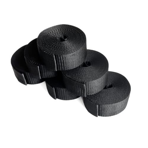 ggm Gurtband Polypropylene, schwarz UV beständig Länge: 30m (6x5m) Breite: (schwarz, 40mm) von ggm