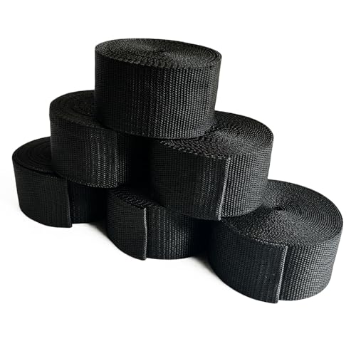 ggm Gurtband Polypropylene, schwarz UV beständig Länge: 30m (6x5m) Breite: (schwarz, 50mm) von ggm
