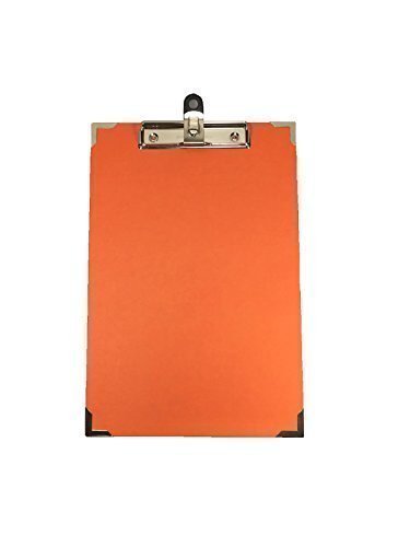 ggm Klemmbrett Premium A5 hochwertiger Papierbezug mit Stifthalterung und Buchecken (Made in Germany) (Orange) von ggm