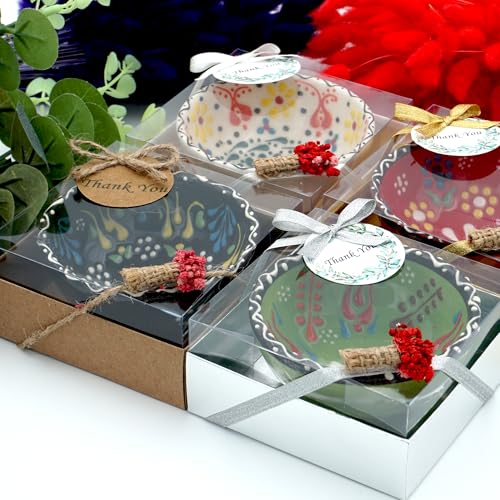 Gastgeschenk für Hochzeiten, Gastgeschenke mit individuellem Aufkleber und getrockneten Blumen, Babyparty-Geschenke, personalisiertes Junggesellinnenabschiedsgeschenk für Erwachsene (100 Stück) von giftupstore