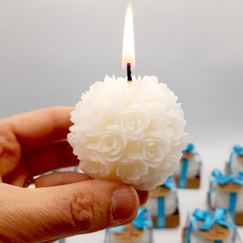 gastgeschenk hochzeit gäste kerze rose, hochzeit geschenke für brautpaar, 50 stück Gastgeschenk für Gäste Personalisierte, Schön Das Du Da Bist,taufe geschenk gäste babyparty (Weiß, 50) von giftupstore
