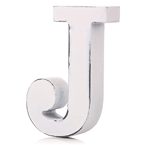 Vintage White Wooden J Letter by giftwarez von giftwarez