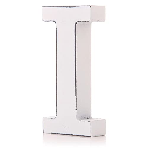 giftwarez Vintage White Wooden I Letter by von giftwarez