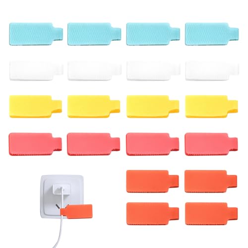 Kabeletiketten, zum Beschriften von Kabel-Etiketten, verschiedene Farben, 20 x Marker, Stecker für Management, Identifizierung, Organisation von gifyym