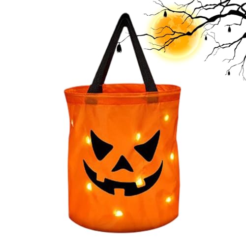 Kürbis-Tüten für Süßes oder Saures, Kürbis-Beutel mit LED-Beleuchtung - Partytüten Goodie Bags Kürbis-Süßigkeitseimer - Goody Bucket Mehrzweck-Kürbiseimer für Halloween-Party, Karneval, Geburtstagsfei Kürbis-Tüten für Süßes oder Saures, Kürbis-Beutel mit LED-Beleuchtung - Partytüten Goodie Bags Kürbis-Süßigkeitseimer - Goody Bucket Mehrzweck-Kürbiseimer für Halloween-Party, Karneval, Geburtstagsfei von gifyym