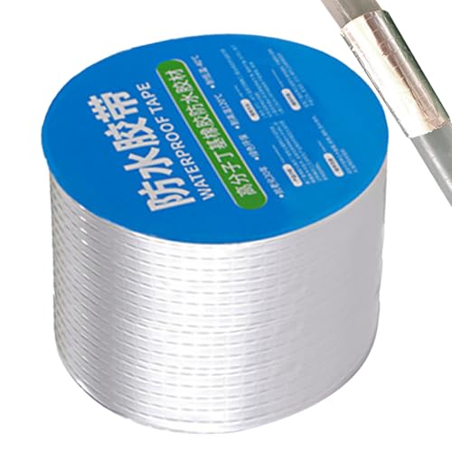 Wasserdichtes Klebeband, Butylband | Wasserfestes Harzband mit starker Bindung - Selbstklebendes Aluminiumfolien-Dachdichtmittel, temperaturbeständiges für Dachlecks, Fensterabdichtung, -Markisen Wasserdichtes Klebeband, Butylband | Wasserfestes Harzband mit starker Bindung - Selbstklebendes Aluminiumfolien-Dachdichtmittel, temperaturbeständiges für Dachlecks, Fensterabdichtung, -Markisen von gifyym