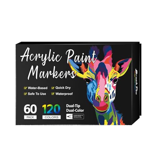 gifyym Acrylmarker | Doppelspitze Stoffmalstifte - Permanente Bastelmarker Zeichenwerkzeuge Für Stein Stoff Papier gifyym Acrylmarker | Doppelspitze Stoffmalstifte - Permanente Bastelmarker Zeichenwerkzeuge Für Stein Stoff Papier von gifyym