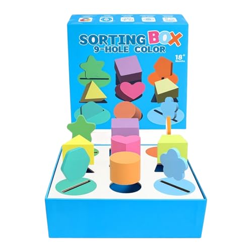 gifyym Formensortierspiel Für Kleinkinder - 9-Fächer Holz Farben Und Formen Sortierbox | Interaktives Lernspielzeug Für Und Mädchen Ab 1 Jahr gifyym Formensortierspiel Für Kleinkinder - 9-Fächer Holz Farben Und Formen Sortierbox | Interaktives Lernspielzeug Für Und Mädchen Ab 1 Jahr von gifyym
