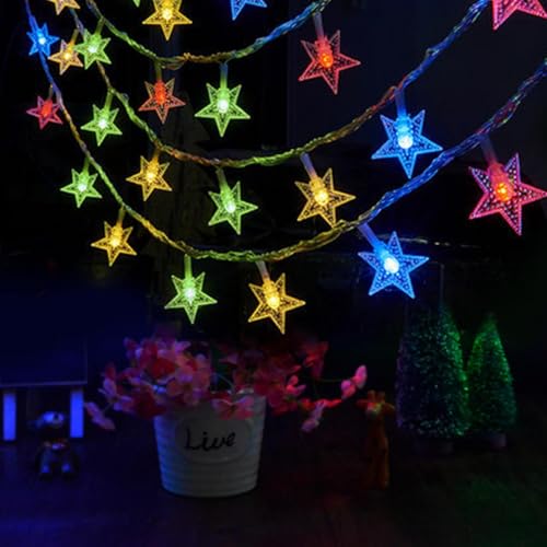 gifyym Stern Lichterkette Mit Stecker - 20 LED Sternenlichter Für Zimmer Wand Decke | Wasserdichte Beleuchtung für Innen Außen Deko Weihnachtsbaum Wand Wohnbereich Decke gifyym Stern Lichterkette Mit Stecker - 20 LED Sternenlichter Für Zimmer Wand Decke | Wasserdichte Beleuchtung für Innen Außen Deko Weihnachtsbaum Wand Wohnbereich Decke von gifyym