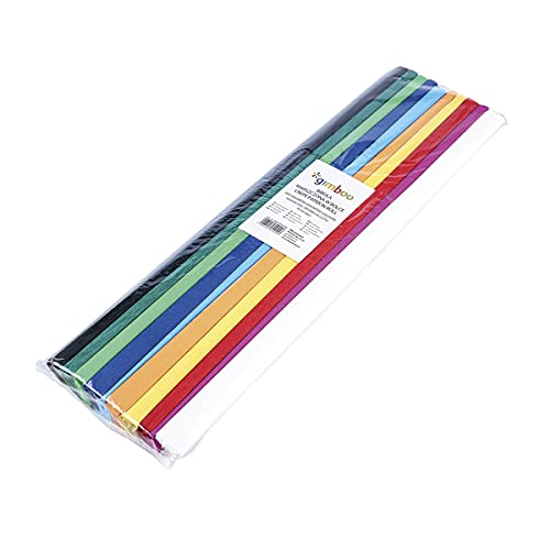 gimboo - Krepppapier 10 Rollen 50 x 200 cm Sortiert/Kreppband Bunt Bänder Crepe Paper/ideal für Kreativen Hobbies/ 1 Pack/Farbig sortiert, 14113352-99 von Gimboo