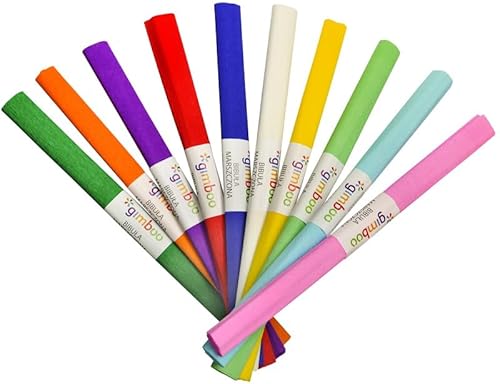 Gimboo - Pastel Krepppapier 100 Rollen 50x200 cm Sortiert/Kreppband Bunt Bänder Crepe Paper/ideal für Kreativen Hobbies/ 1 Pack - 100 Rollen/Farbig sortiert Gimboo - Pastel Krepppapier 100 Rollen 50x200 cm Sortiert/Kreppband Bunt Bänder Crepe Paper/ideal für Kreativen Hobbies/ 1 Pack - 100 Rollen/Farbig sortiert von gimboo