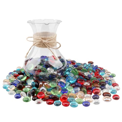 ginojex Glasperlen, gemischte Farben, Vasenfüller, Aquariumkies, Dekoration, flache Glasmurmeln, Edelsteine, Kieselsteine, Aquarium, Felsen, Heimdekoration, Kunsthandwerk – 7 Farbmischungen ginojex Glasperlen, gemischte Farben, Vasenfüller, Aquariumkies, Dekoration, flache Glasmurmeln, Edelsteine, Kieselsteine, Aquarium, Felsen, Heimdekoration, Kunsthandwerk – 7 Farbmischungen von ginojex