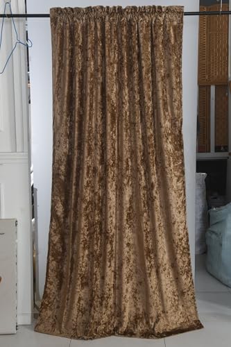 gisewood Karamellfarbene Pannesamt-Vorhänge mit Stangentasche, luxuriöse Wärmedämmung, Raumverdunkelung, Fensterpaneele für Wohnzimmer, Schlafzimmer, Büro, 2 Paneele im Set (B x L) 132 x 243,8 cm von gisewood