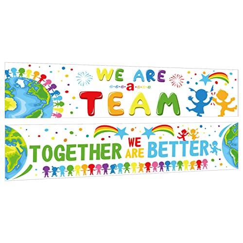 2 Stück Team-Pinnwand-Banner, Willkommens-Motivationsposter und Wanddekoration für Team, inspirierende Klassenzimmer-Dekoration in der Vorschule, Grund- und Mittelschule 2 Stück Team-Pinnwand-Banner, Willkommens-Motivationsposter und Wanddekoration für Team, inspirierende Klassenzimmer-Dekoration in der Vorschule, Grund- und Mittelschule von gisgfim