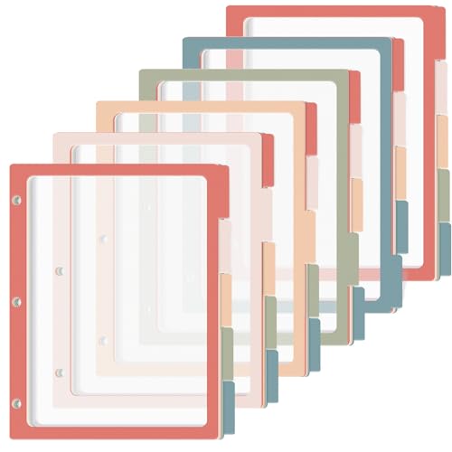 30 Stück/6er-Set, 3 Ringbuch-Trennblätter mit Reitern, 5 farbige Seiten-Trennblätter für 3 Ringbücher mit Registern, 29,8 x 21,5 cm, transparenter Ordner-Trenner, 3 Ringordner, Registereinlage 30 Stück/6er-Set, 3 Ringbuch-Trennblätter mit Reitern, 5 farbige Seiten-Trennblätter für 3 Ringbücher mit Registern, 29,8 x 21,5 cm, transparenter Ordner-Trenner, 3 Ringordner, Registereinlage von gisgfim