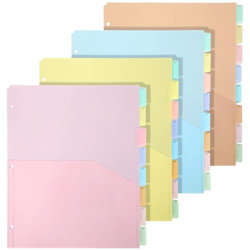 32 Stück/4 Sets, 8 Registerkarten mit Taschen, Kunststoff-Tabs, Trennblätter für 3-Ringbücher mit Taschen, bunt, stabil, Notizbuch-Trennwand für Büro, Schule, Zuhause, Business, Organizer (Pastell) 32 Stück/4 Sets, 8 Registerkarten mit Taschen, Kunststoff-Tabs, Trennblätter für 3-Ringbücher mit Taschen, bunt, stabil, Notizbuch-Trennwand für Büro, Schule, Zuhause, Business, Organizer (Pastell) von gisgfim