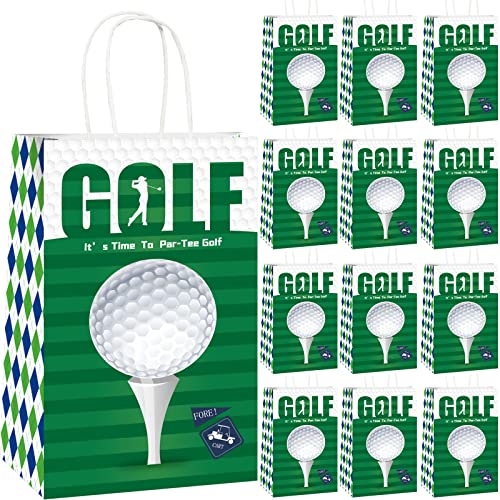 Gisgfim 12 Stück Golf-Partyzubehör – Geburtstags-Papiertüten, Dekorationen für Babypartys, Themenparty-Geschenke von gisgfim