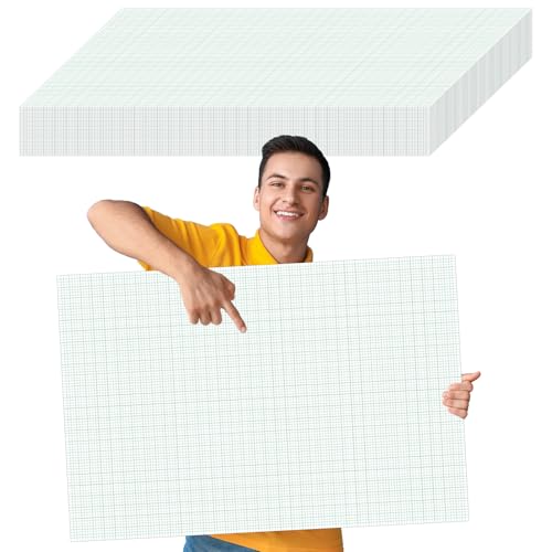 gisgfim 50 Blatt großes Grafikpapier, 61 x 91,4 cm, liniert, großes Raster, Blaudruck, Zeichenblock für Architekten, Designer, Mathematiker, Zeichner (Gelbgrün) von gisgfim