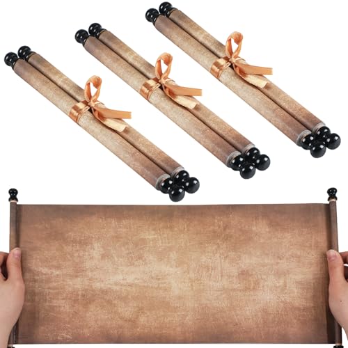gisgfim Blanko-Papier mit Holzstäben, 17,8 x 39,5 cm, kleine, blanko, alte Papierrollen zum Beschriften auf lange Vintage-Hochzeit, Witz, Aquarell, Pergament zum Schreiben, Zeichnen gisgfim Blanko-Papier mit Holzstäben, 17,8 x 39,5 cm, kleine, blanko, alte Papierrollen zum Beschriften auf lange Vintage-Hochzeit, Witz, Aquarell, Pergament zum Schreiben, Zeichnen von gisgfim