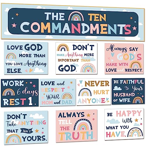 gisgfim Zehn Gebote Poster für Kinder, Sonntagsschule, christlicher Bibelvers, Poster, Dekorationen, inspirierende religiöse Schrift, Pinnwand für Klassenzimmer, Kirche, Zuhause, Wanddekoration gisgfim Zehn Gebote Poster für Kinder, Sonntagsschule, christlicher Bibelvers, Poster, Dekorationen, inspirierende religiöse Schrift, Pinnwand für Klassenzimmer, Kirche, Zuhause, Wanddekoration von gisgfim
